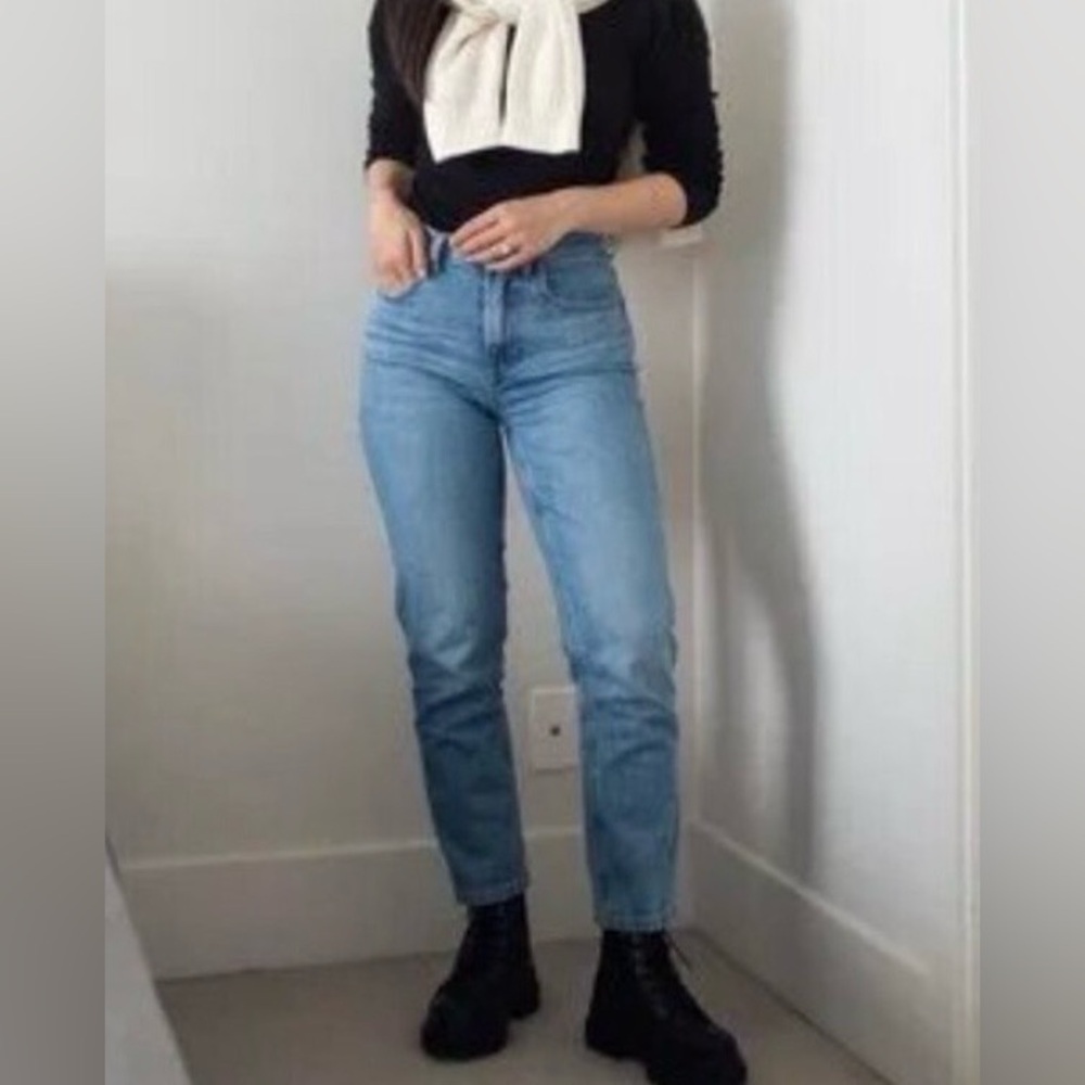 New EVERLANE The Cheeky High Rise Ankle Denim Light Wash Jeans Size 27